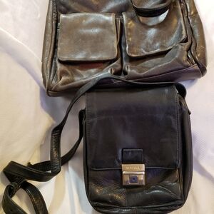 Lot 2 bags:  Tano, Perlina leather shoulder bags
